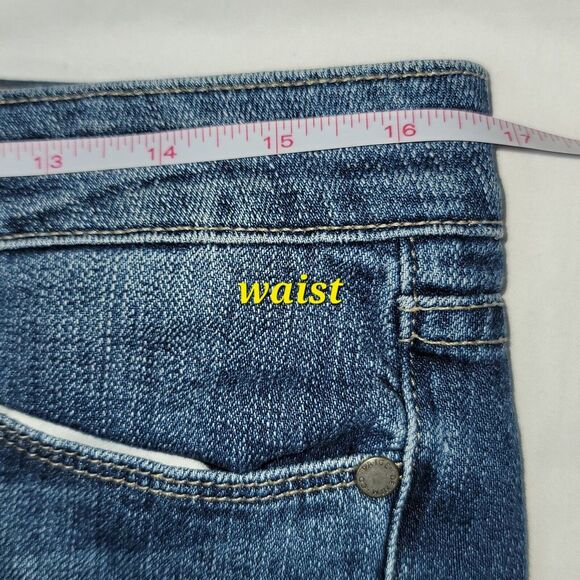 Paige Sz 29 Skyline Ankle Peg Jeans Medium Wash Distressed Low-rise - Picture 14 of 14